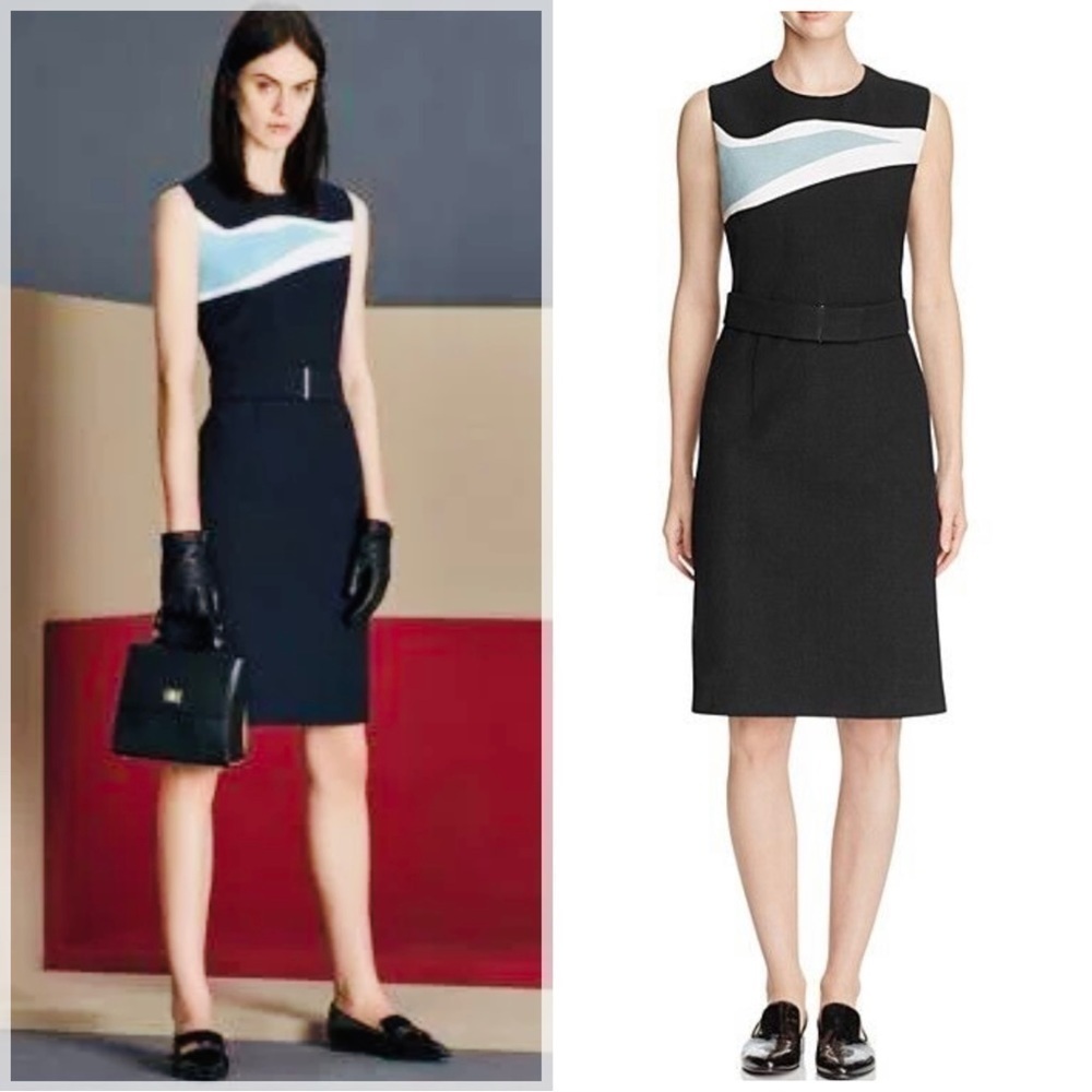 BOSS by Hugo Boss Preppy Formal Career Didina Stretch Cotton Sheath Dress Sz 10